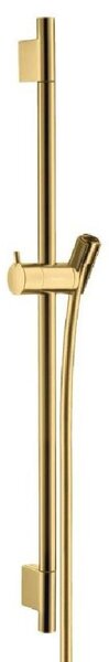 Hansgrohe Unica'S - Sprchová tyč 650 mm se sprchovou hadicí, leštěný vzhled zlata 28632990