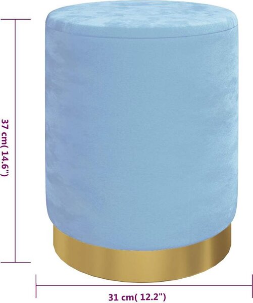 VidaXL Kulatá stolička s úložným prostorem samet 31 x 37 cm [340283] Barva: Hnědá