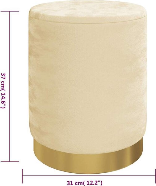 VidaXL Kulatá stolička s úložným prostorem samet 31 x 37 cm [340283] Barva: Hnědá