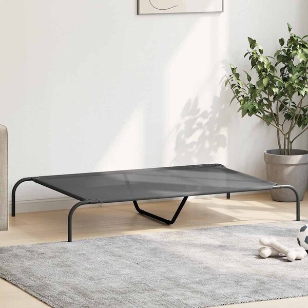 VidaXL Vyvýšený pelíšek pro psy 130x80x20 cm Textilén a ocel [42000844] Barva: Černá