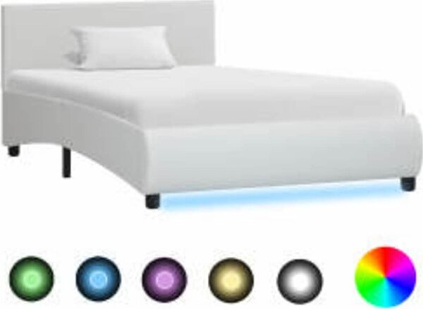VidaXL Rám postele s LED světlem umělá kůže 90 x 200 cm [285492] Barva: Šedá