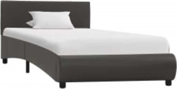 VidaXL Rám postele s LED světlem umělá kůže 90 x 200 cm [285492] Barva: Šedá