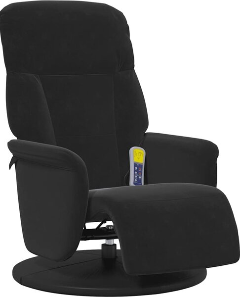 VidaXL Masážní polohovací křeslo s podnožkou samet [356697] Barva: Modrá