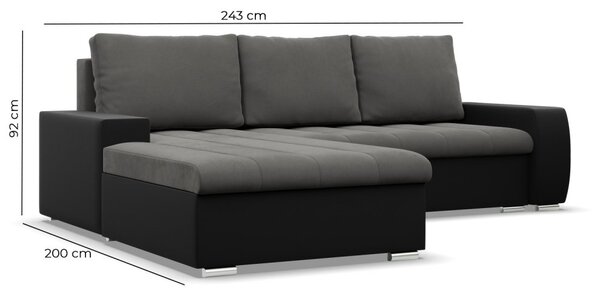 AG Sedací souprava AURORA LEVÁ výběr z barev LAWA 09 + REAL 17 světle šedá + bílá