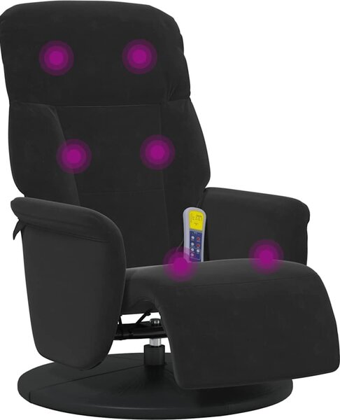 VidaXL Masážní polohovací křeslo s podnožkou samet [356697] Barva: Modrá