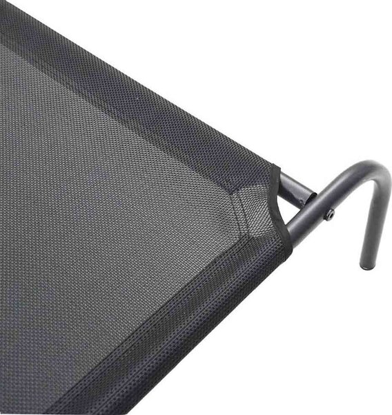 VidaXL Vyvýšený pelíšek pro psy 130x80x20 cm Textilén a ocel [42000844] Barva: Černá