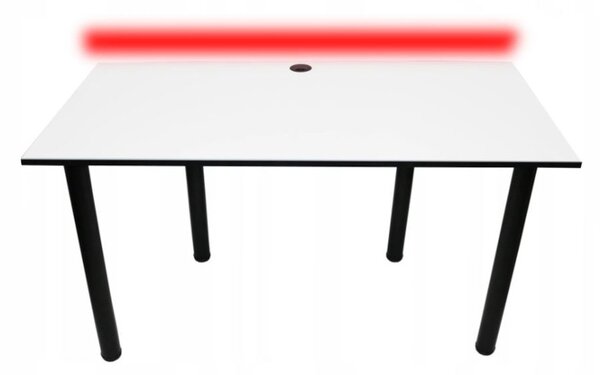 Počítačový herní stůl CODE BIG B2 s LED, 160x73-76x80, bílá/černé nohy