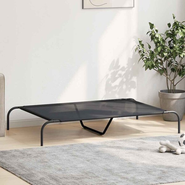 VidaXL Vyvýšený pelíšek pro psy 130x80x20 cm Textilén a ocel [42000844] Barva: Černá
