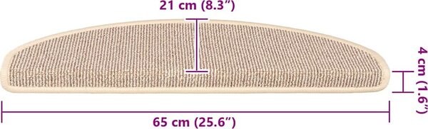 VidaXL Kobercové nášlapy na schody 15 ks 65 x 21 x 4 cm [149854] Barva: krémová