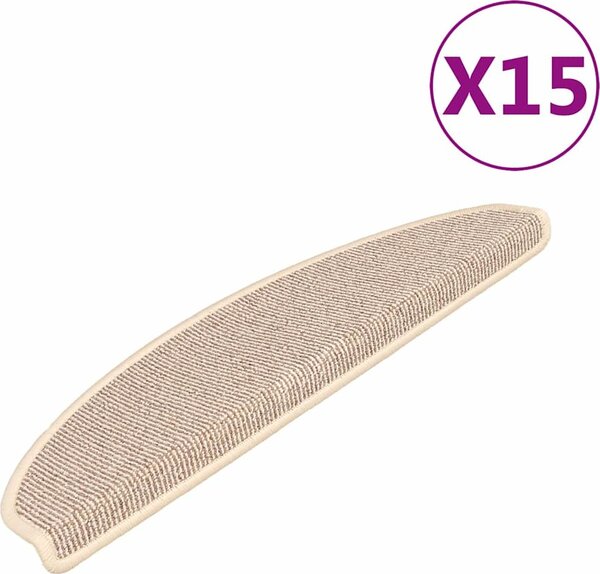 VidaXL Kobercové nášlapy na schody 15 ks 65 x 21 x 4 cm [149854] Barva: světle hnědá