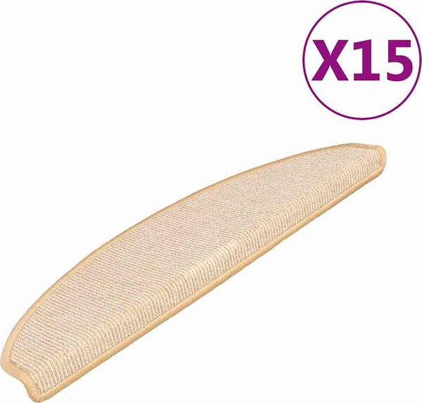 VidaXL Kobercové nášlapy na schody 15 ks 65 x 21 x 4 cm [149854] Barva: světle hnědá
