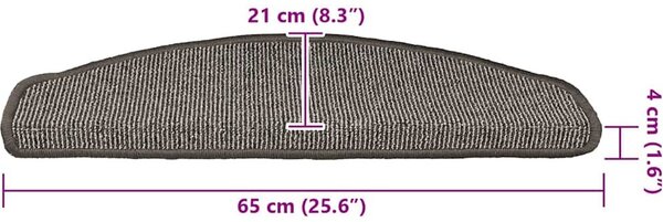 VidaXL Kobercové nášlapy na schody 15 ks 65 x 21 x 4 cm [149854] Barva: světle hnědá