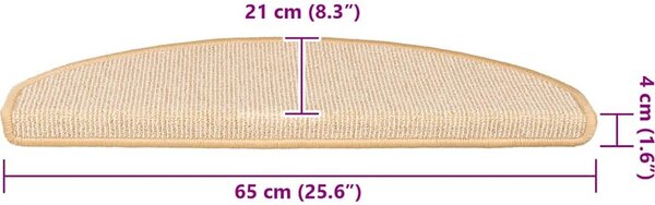 VidaXL Kobercové nášlapy na schody 15 ks 65 x 21 x 4 cm [149854] Barva: světle hnědá