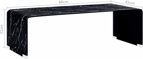 VidaXL Konferenční stolek 98 x 45 x 31 cm tvrzené sklo [284734] Barva: Černá