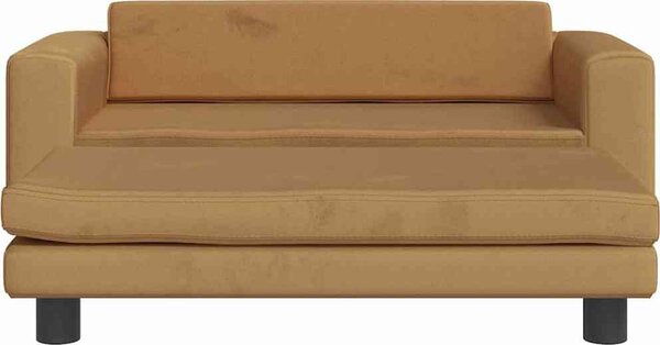 VidaXL vida Pelíšek pro psa s prodlužovacím dílem 100x50x30 cm samet [172024] Barva: Hnědá