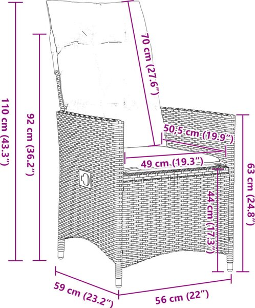 VidaXL 11dílný zahradní bistro set s poduškami polyratan [3277245] Barva: Hnědá