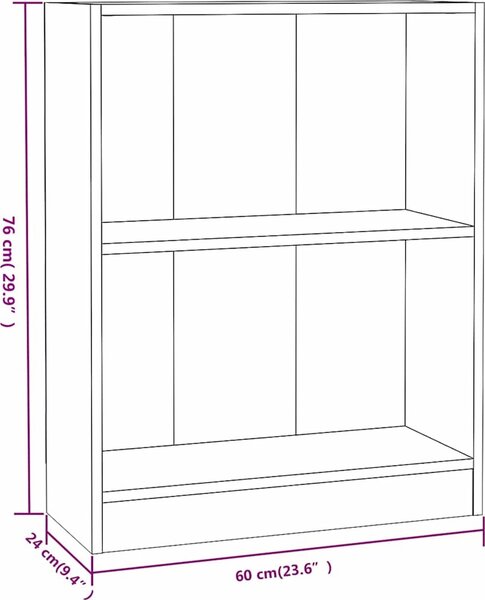 VidaXL Knihovna 60 x 24 x 76 cm kompozitní dřevo [800863] Barva: Betonová šedá
