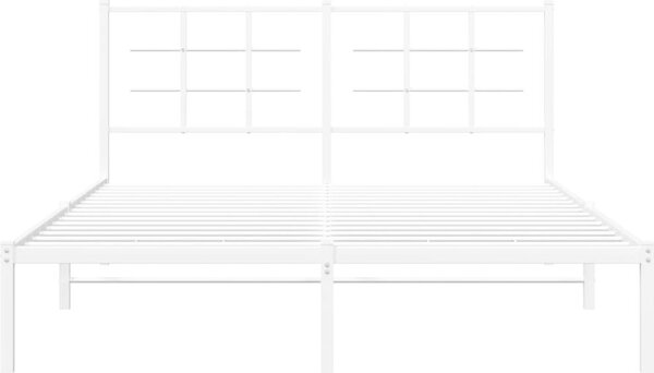 VidaXL Kovový rám postele s čelem 160 x 200 cm [355613] Barva: Bílá