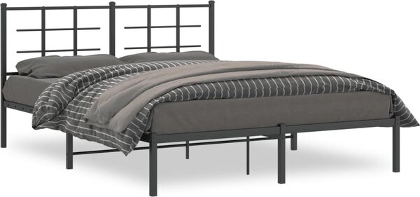 VidaXL Kovový rám postele s čelem 160 x 200 cm [355613] Barva: Bílá