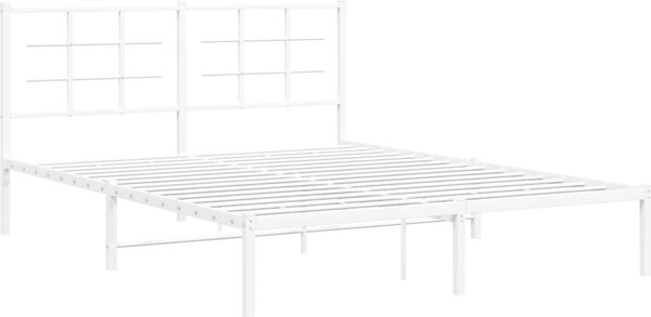 VidaXL Kovový rám postele s čelem 160 x 200 cm [355613] Barva: Bílá