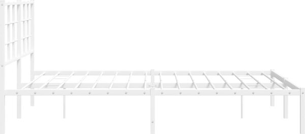 VidaXL Kovový rám postele s čelem 160 x 200 cm [355613] Barva: Bílá