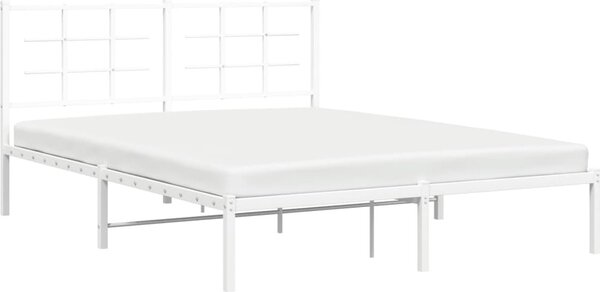 VidaXL Kovový rám postele s čelem 160 x 200 cm [355613] Barva: Bílá