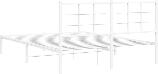 VidaXL Kovový rám postele s čelem 160 x 200 cm [355613] Barva: Bílá