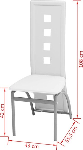 VidaXL Jídelní židle 6 ks umělá kůže [274309] Barva: Bílá