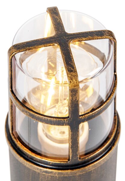 Vintage stojací lampa do exteriéru starožitné zlato IP54 50 cm - Kiki
