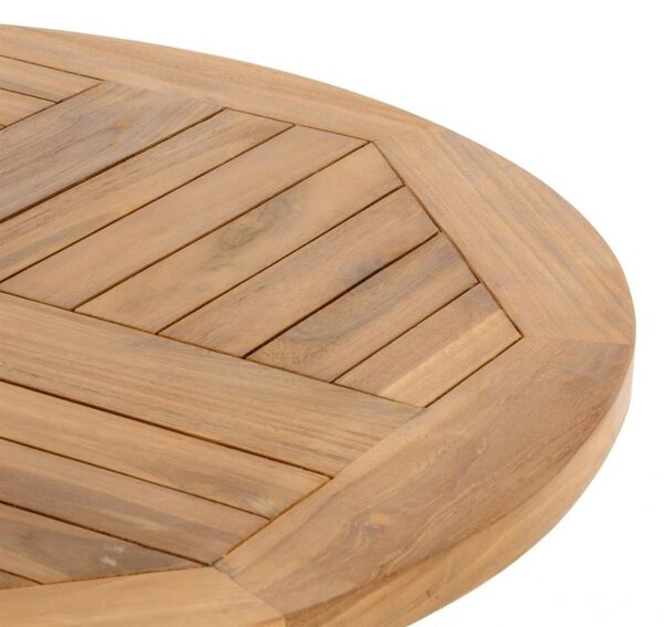 DIVERO kulatý zahradní stolek z týkového dřeva, Ø 80 cm