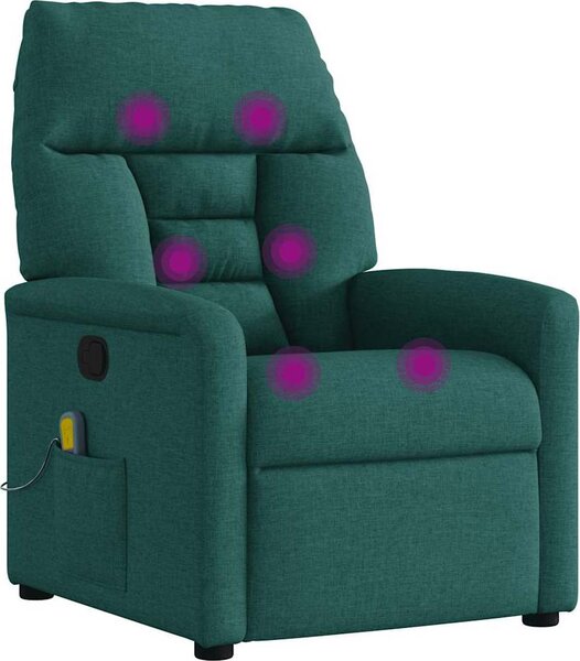 VidaXL Masážní polohovací křeslo textil [4015558] Barva: Tmavě šedá