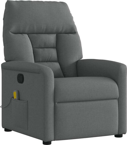 VidaXL Masážní polohovací křeslo textil [4015558] Barva: Tmavě šedá