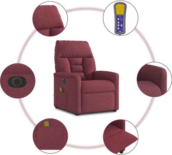 VidaXL Elektrické masážní polohovací křeslo textil [3303025] Barva: světle šedá