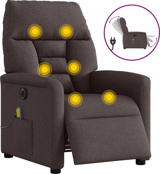 VidaXL Elektrické masážní polohovací křeslo textil [3303025] Barva: světle šedá