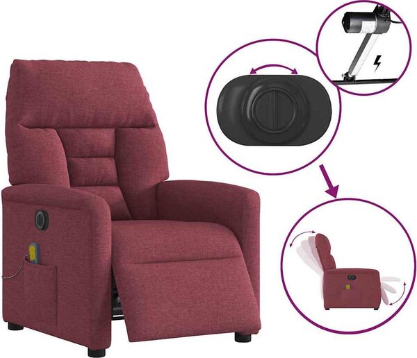 VidaXL Elektrické masážní polohovací křeslo textil [3303025] Barva: světle šedá