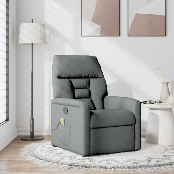 VidaXL Masážní polohovací křeslo textil [4015558] Barva: Tmavě šedá