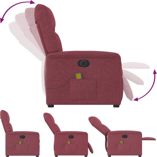 VidaXL Elektrické masážní polohovací křeslo textil [3303025] Barva: světle šedá