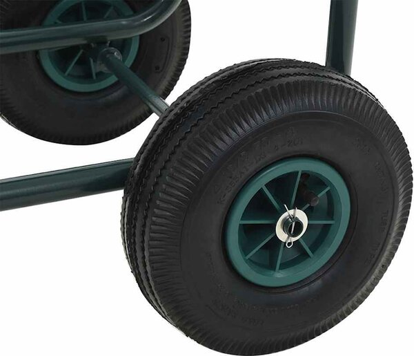 VidaXL Vozík na zahradní hadici s navijákem 1/2'' zelený 75 m ocel [143777]