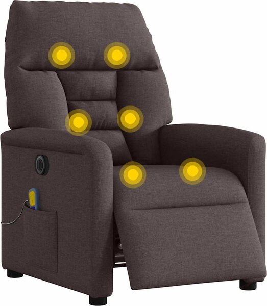 VidaXL Elektrické masážní polohovací křeslo textil [3303025] Barva: světle šedá