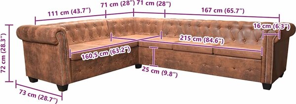 VidaXL Rohová pohovka Chesterfield 6místná umělá kůže [243617] Barva: Černá