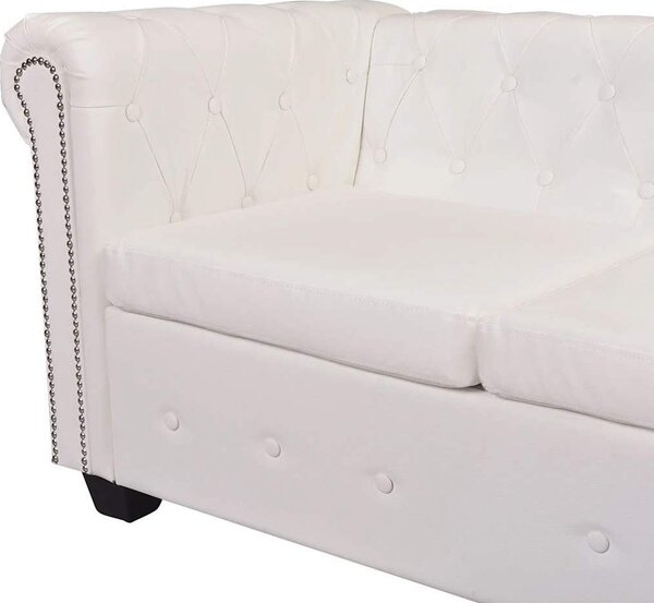 VidaXL Rohová pohovka Chesterfield 6místná umělá kůže [243617] Barva: Černá