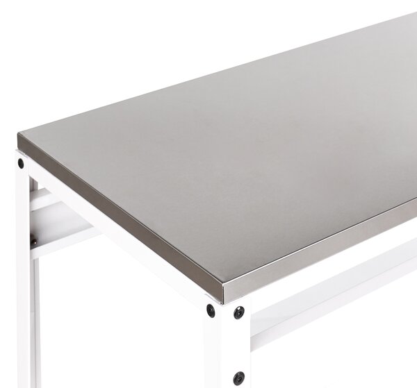 Venkovní barový stůl MAENZA 120 cm 40 cm Kov Bílá