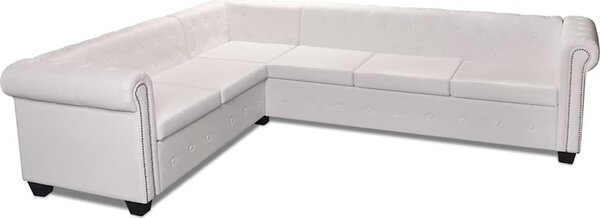 VidaXL Rohová pohovka Chesterfield 6místná umělá kůže [243617] Barva: Černá