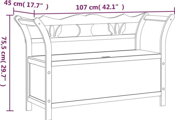 VidaXL Lavice 107 x 45 x 75,5 cm masivní jedlové dřevo [351777] Barva: Bílá