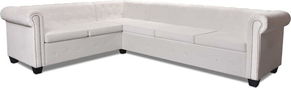 VidaXL Rohová pohovka Chesterfield 6místná umělá kůže [243617] Barva: Černá