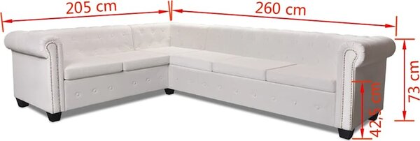 VidaXL Rohová pohovka Chesterfield 6místná umělá kůže [243617] Barva: Černá