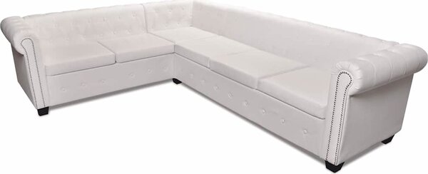VidaXL Rohová pohovka Chesterfield 6místná umělá kůže [243617] Barva: Černá