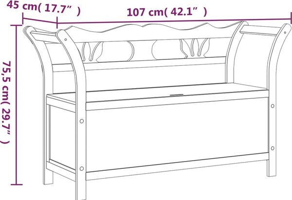 VidaXL Lavice 107 x 45 x 75,5 cm masivní jedlové dřevo [351777] Barva: Bílá