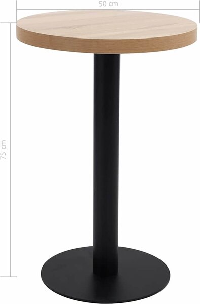 VidaXL Bistro stolek tmavě hnědý 50 cm MDF [286418] Barva: světle hnědá a černá
