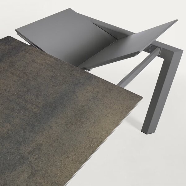 Šedý keramický rozkládací jídelní stůl Kave Home Axis V. 120/180 x 80 cm